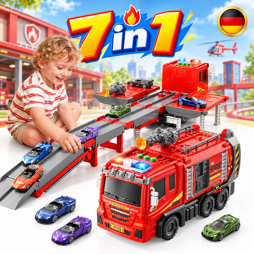Lkw feuerwehrauto mit 6 - feuerwehrauto,