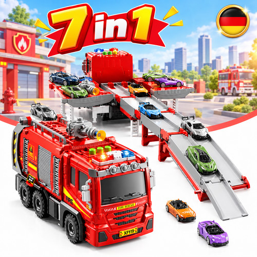 Lkw feuerwehrauto mit - in,